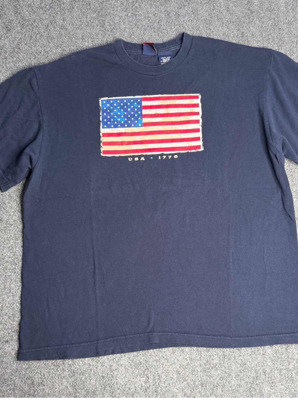 Lily Star Navy Short Sleeve Tee with USA Flag Graphic